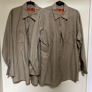 2 Red Kap LONG SLEEVE INDUSTRIAL WORK SHIRTS  in Khaki